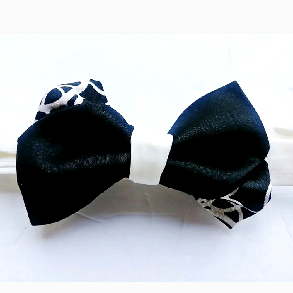Father's Day Satin Bowtie. "Twist" Design Handmade. Pre-tied. 3"x2.75". Unisex